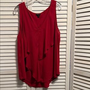 Torrid Berry Red Layered Sleeveless Blouse. 2X